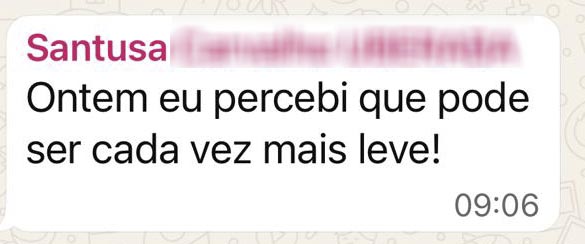 Depoimento: percebi que pode ser cada vez mais leve
